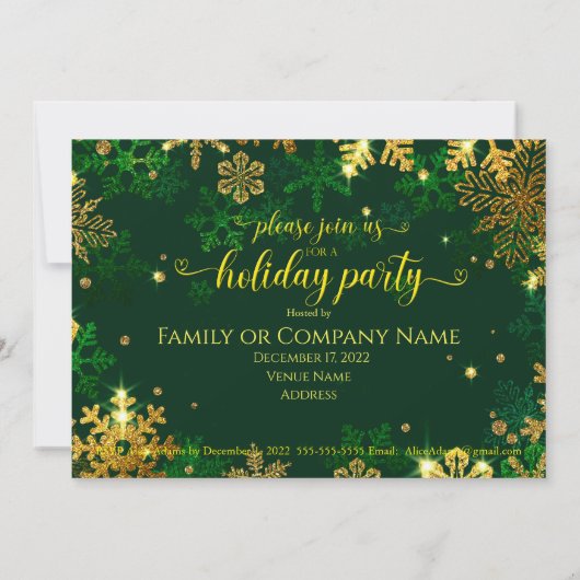 Vaste uitnodiging voor kerstfeestdagen, 5 uur per (Achterkant)