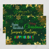 Vaste uitnodiging voor kerstfeestdagen, 5 uur per (Voorkant / Achterkant)