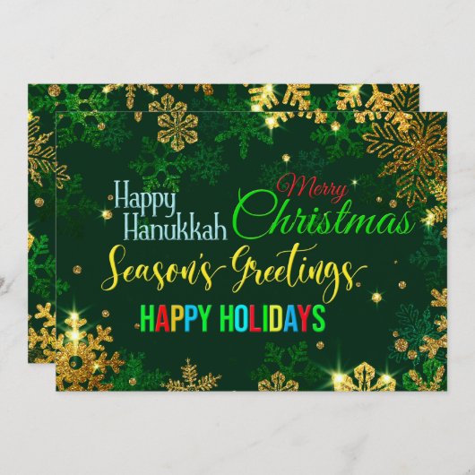 Vaste uitnodiging voor kerstfeestdagen, 5 uur per  (Voorkant / Achterkant)