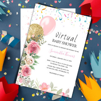 Vaste uitnodiging voor virtueel baby shower