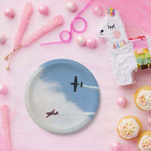 Vaste vleugelvliegtuigen met vleugelvliegtuigen papieren bordje (Feest)