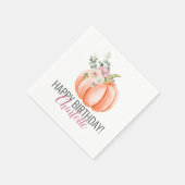Vaste Waterverf Floral Pumpkin Birthday Servet (Hoek)
