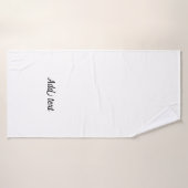 Vaste witte kleur, zwarte tekst sjabloon badhanddoek (Badhanddoek)