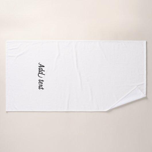 Vaste witte kleur, zwarte tekst sjabloon badhanddoek (Badhanddoek)