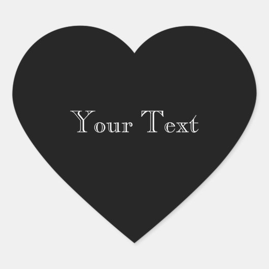 Vaste zwarte kleur hart sticker (Voorkant)