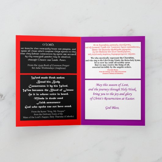 Vasten / Paas Kaart (Binnen)