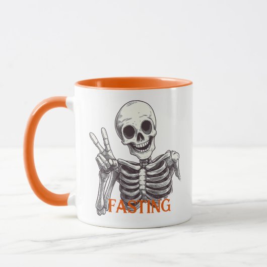 Vasten Skeleton Mok - Dark Humor Halloween Vibes (Links)