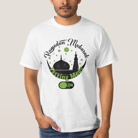 Vastenmodus aan grappige ramadan zin t-shirt (Voorkant)