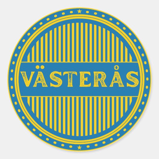Västerås City Pride Emblem – Swedish Identity Ronde Sticker (Voorkant)
