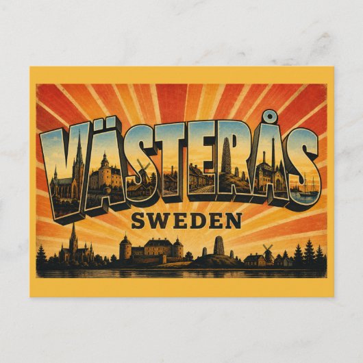 Västerås Zweden Oude Vikingstad Briefkaart (Voorkant)