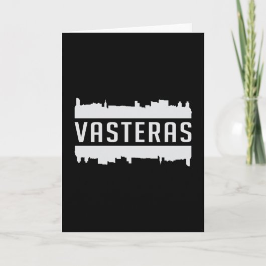 Vasteras Zweden Stadssilhouet Cadeau Idee Kaart (Voorkant)