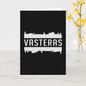 Vasteras Zweden Stadssilhouet Cadeau Idee Kaart (Gele Bloem)