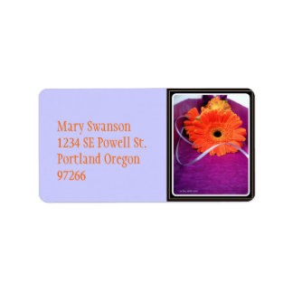 Vastgebonden met lint - adreslabel's etiket