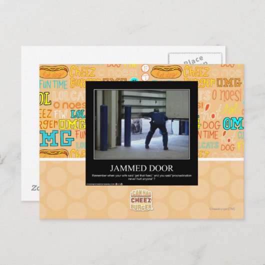 vastgelopen deur briefkaart (Voorkant / Achterkant)