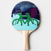 Vastgelopen in sneeuw tafeltennisbatje (Achterkant)