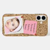 Vastgemaakte Roze Notitie op Kurk Aangepaste Foto Case-Mate iPhone Case (Achterkant (horizontaal))
