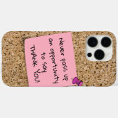 Vastgemaakte Roze Notitie Template Bericht Kurkbor Case-Mate iPhone Case (Achterkant (horizontaal))