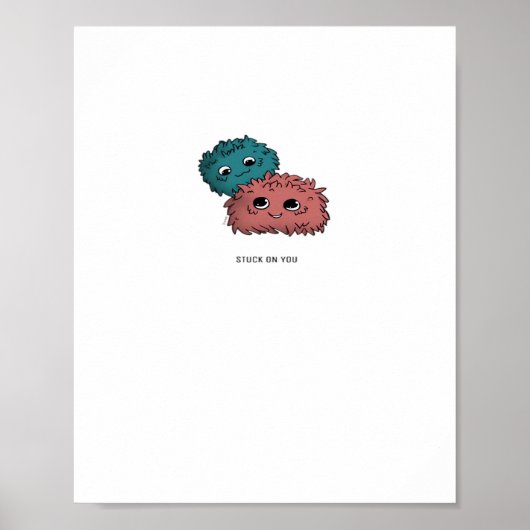 Vastgeplakt aan jou Minimaal Hartelijk Design Poster (Voorkant)
