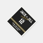 Vastgestelde datum Zwart Wit Goud Sportieve Bruilo Servet (Hoek)