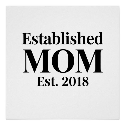 Vastgestelde Moeder Gevestigd in 2018 Minimalistis Perfect Poster (Voorkant)