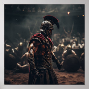 Vastgestelde secutor Gladiator Poster - Battle-Wor