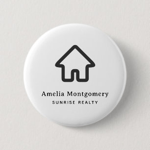 Vastgoed Architectuur Huis Icoon Zakelijk Ronde Button 5,7 Cm