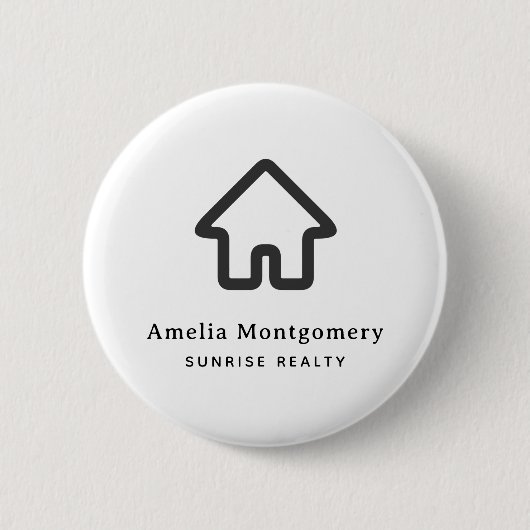  Vastgoed Architectuur Huis Icoon Zakelijk Ronde Button 5,7 Cm (Voorkant)
