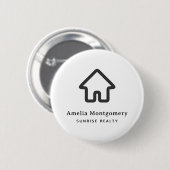  Vastgoed Architectuur Huis Icoon Zakelijk Ronde Button 5,7 Cm (Voorkant /achterkant)