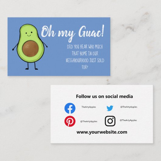 Vastgoed avocado waardering marketing strategie visitekaartje (Voorkant / Achterkant)