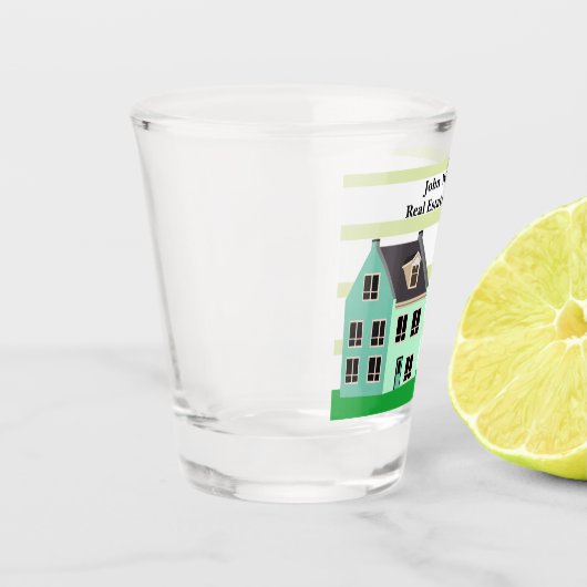 Vastgoed Bedrijf Huis Groene Moderne Marketing Shot Glas (Links)