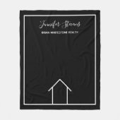 Vastgoed Bedrijf Huis Monogram Realtor Zwart Fleece Deken (Voorkant)