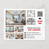 Vastgoed bewerkbare vastgoedontwikkeling briefkaart (Voorkant)