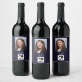 Vastgoed Blauwe ID Wijnlabel Wijn Etiket (Flessen)