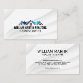 Vastgoed Blue Roof Metallic Logo Visitekaartje (Voorkant / Achterkant)