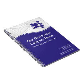Vastgoed. Bouw. Blauw Zilver Notitieboek