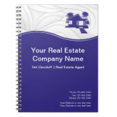 Vastgoed. Bouw. Blauw Zilver Notitieboek (Voorkant)