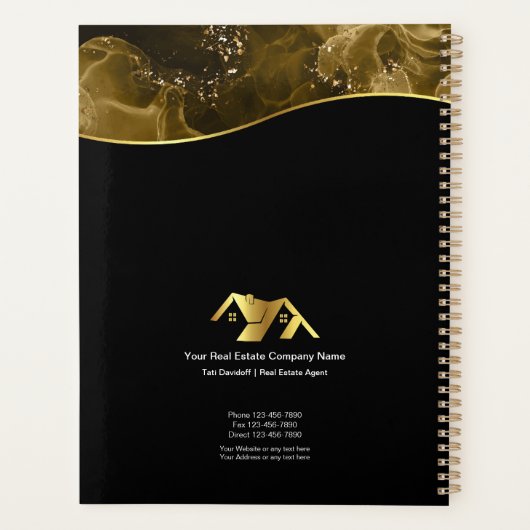 Vastgoed. Bouw. Blauw Zilver Planner (Achterkant)