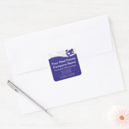 Vastgoed. Bouw. Blauw Zilver Vierkante Sticker
