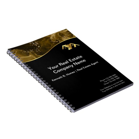 Vastgoed. Bouw. Zwart Goud Notitieboek (Rechterzijde)