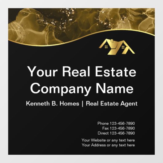 Vastgoed. Bouw. Zwart Goud Raamsticker (Vel)