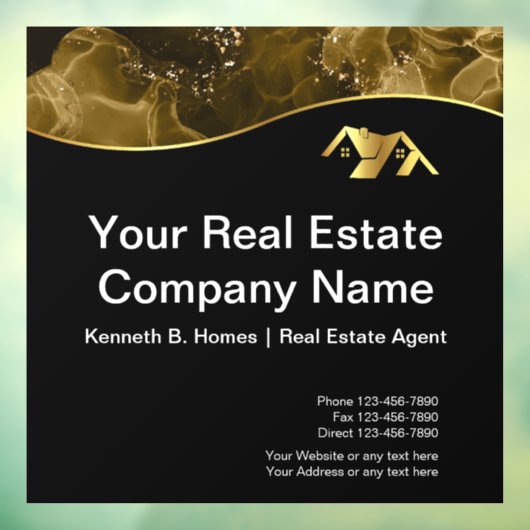 Vastgoed. Bouw. Zwart Goud Raamsticker (Vel 3)