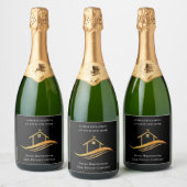 Vastgoed Chic Aangepaste Makelaar Housewarming Fee Sparkling Wijnetiket (Flessen)