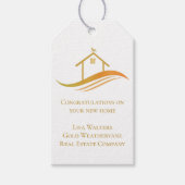 Vastgoed Chic Gold House Logo Custom Realtor Cadeaulabel (Voorkant)