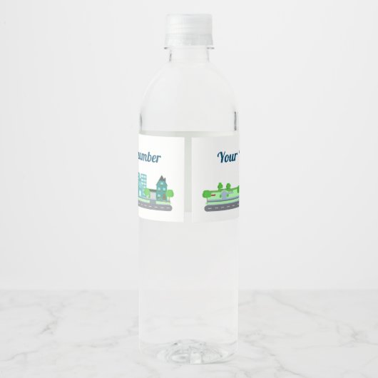 Vastgoed Commerciële Woningen Realtor Waterfles Etiket (Achterkant)