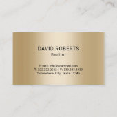 Vastgoed Custom Logo Modern Gold Realtor Visitekaartje (Achterkant)