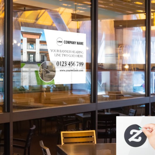 Vastgoed Custom Window Cling Raamsticker (Restaurant Raam)