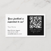 Vastgoed Dankjewel en QR-code Review Wit Visitekaartje (Achterkant)