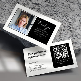 Vastgoed Dankjewel en QR-code Review Wit Visitekaartje
