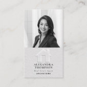Vastgoed Faux reliëf zwart wit classy foto Visitekaartje (Voorkant)