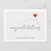 Vastgoed Felicitatie Nieuw Huis Hart Briefkaart (Voorkant)